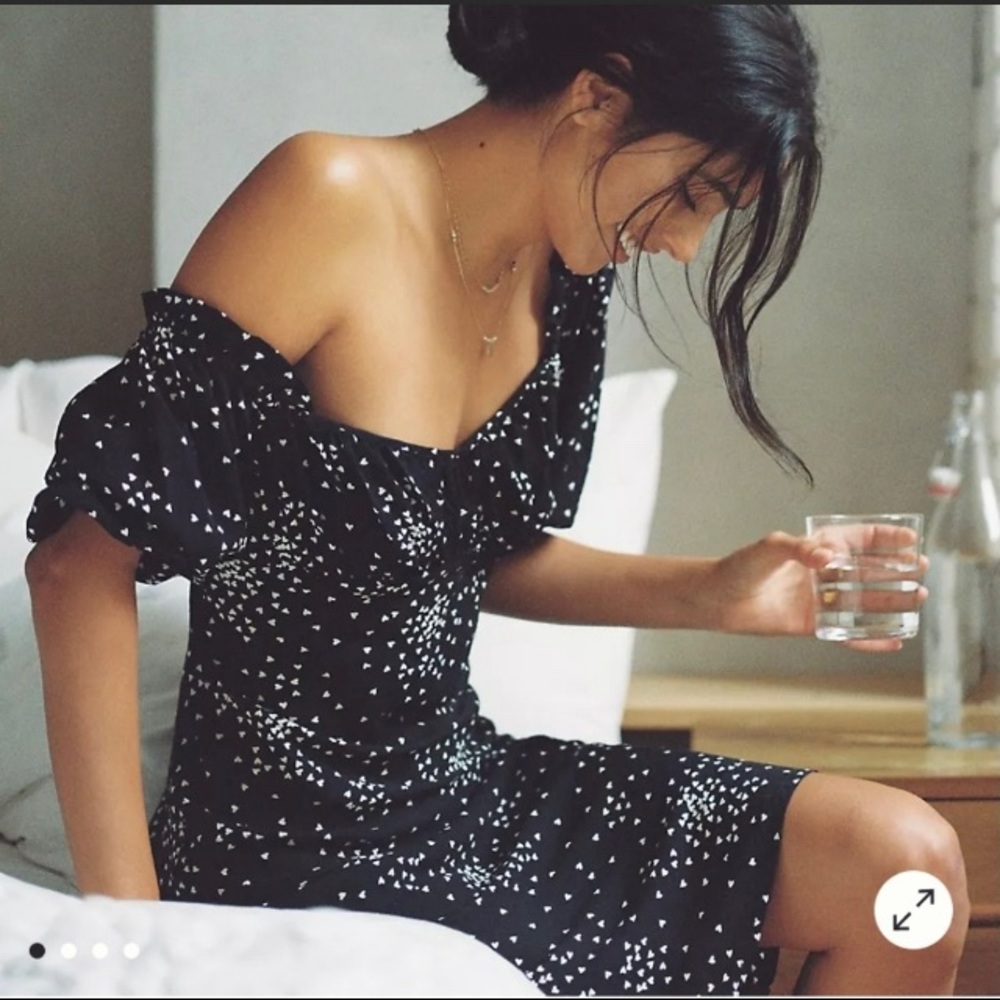 Anthropologie Heart Print Juliet Dress XSP